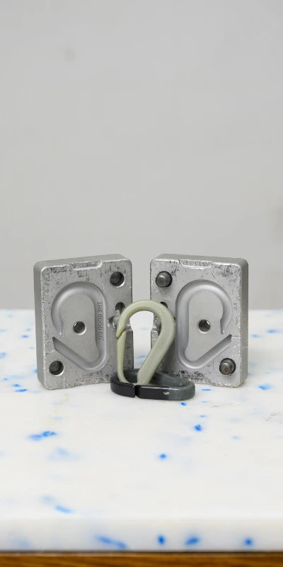 Heavy-duty recycled plastic bag hook with a unique multicolored marbled finish by Semula Asia.