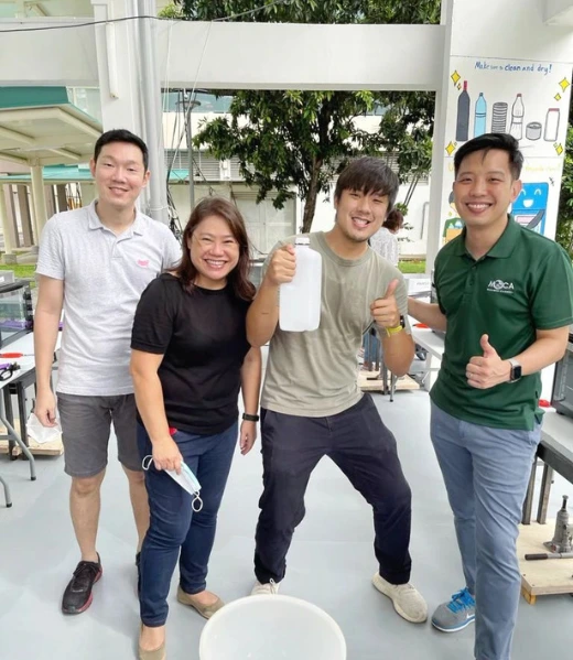 The Semula Asia team at their recycling facility, dedicated to transforming plastic waste into premium design.