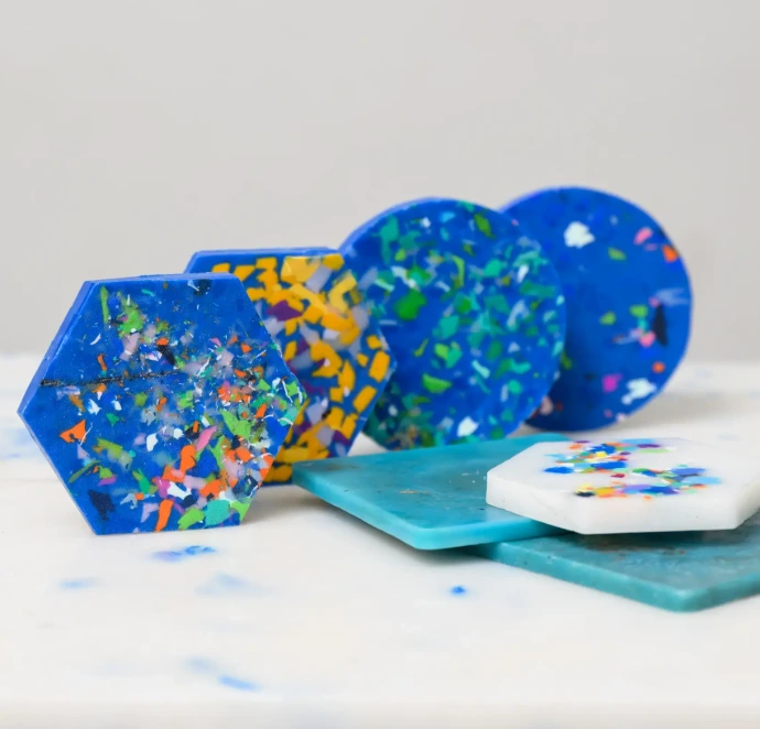 A chic set of Semula Asia coasters, the ideal sustainable housewarming gift for the design-conscious homeowner.